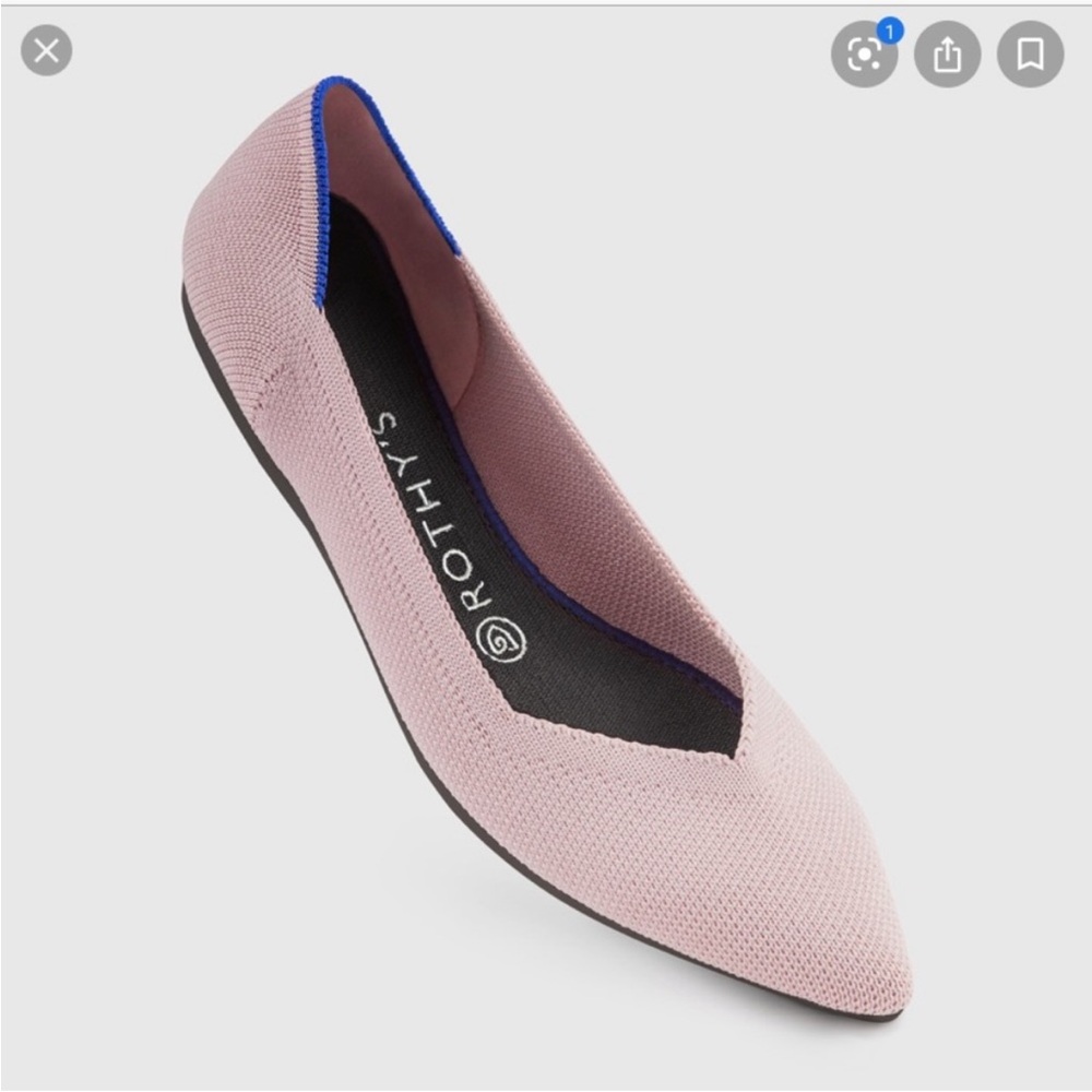 NEW TRIED ON Rothys petal pink point flats THE POINT POINTY TOE RETIRED COLOR 10